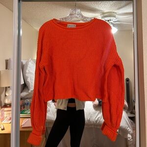Urban Outfitters Vibrant Orange Crew Neck Sweater